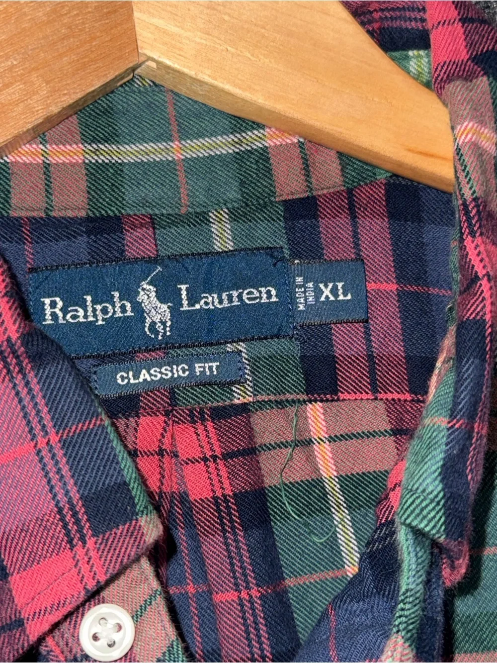 Ralph Lauren Shirt Mens XL Multicolor Plaid Button Front Long Sleeve Classic